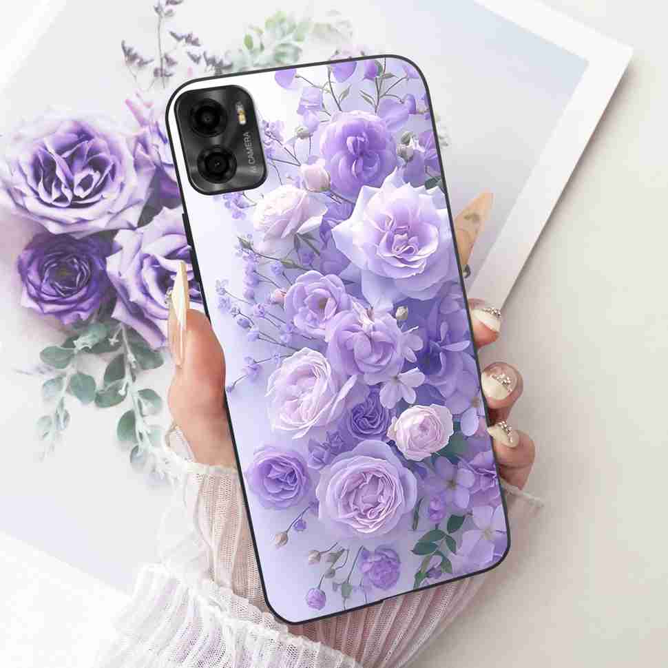 For Motorola Moto E22s 4G 6.5" Case Colorful Flower Cartoon Dragon Silicone TPU Black Cover For MOTO E22s E 22S 4G Phone Shell