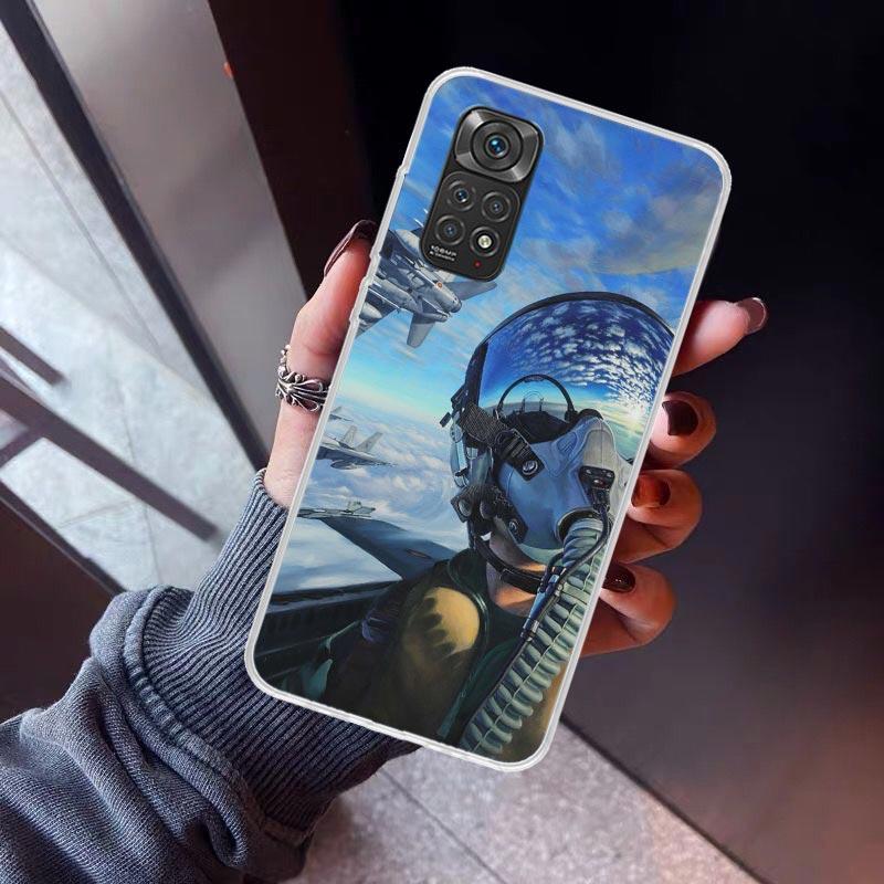 

Military Aircraft Warship Fighter Phone Case For Xiaomi Redmi Note 10 11 12 13 14 15 Pro Plus 11S 12S 14S 11T 11E 10S Soft TPU B Redmi Note 15 Pro 4G