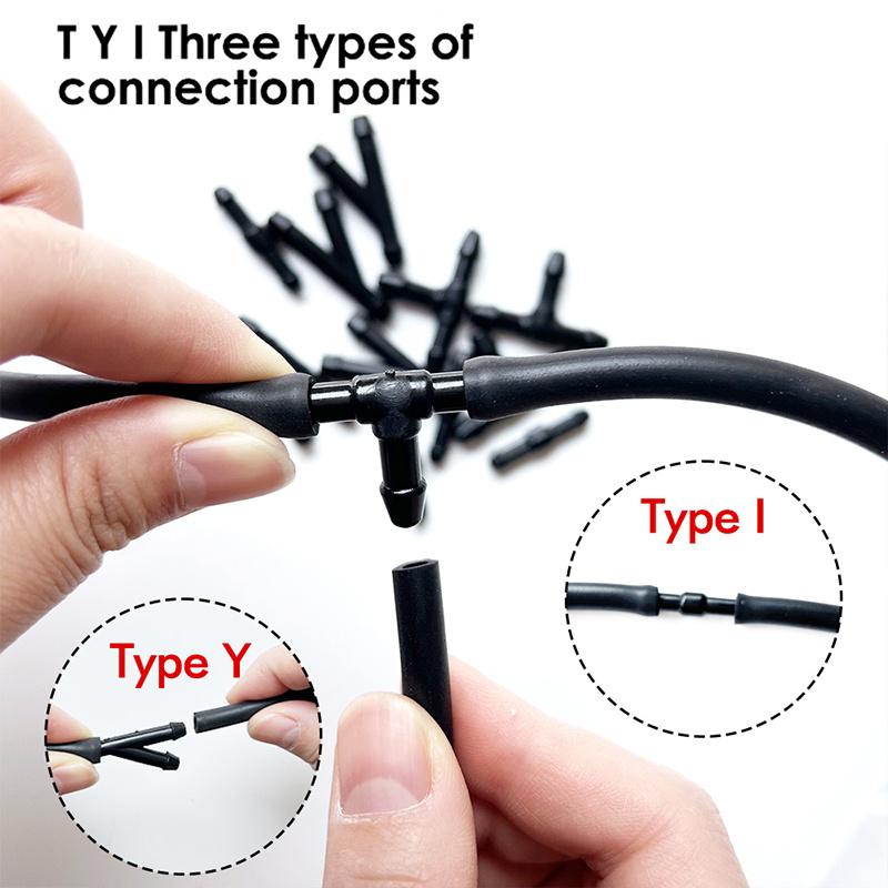 Universal Car Dual Hole Windshield Washer Nozzle Water Spray Nozzle for Most CarsConnector Replacement Wiper Water Spray Jet Kit