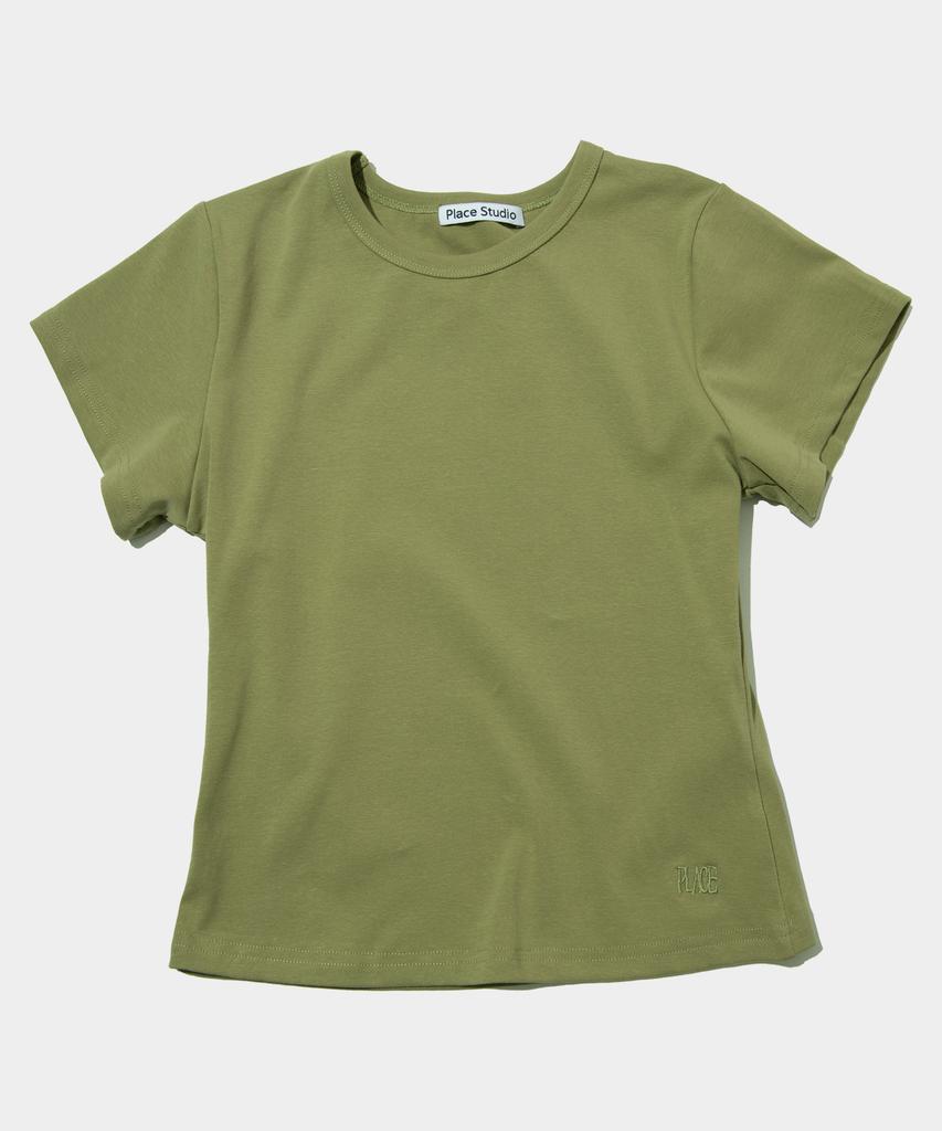 PLACE STUDIO Simple Basic Slim Fit Semi-Crop Cotton Short Sleeve Tee _10 Colors