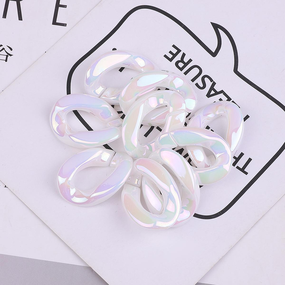 

Акриловые плоские овальные открытые кольцевые бусины, соединительная цепь для изготовления ювелирных изделий 28x19mm 10pcs