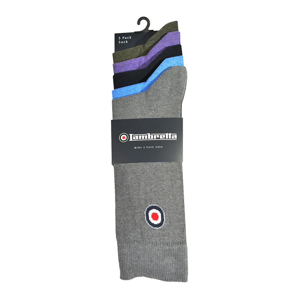 LAMBRETTA Men's Plain Socks (Pack of 5)