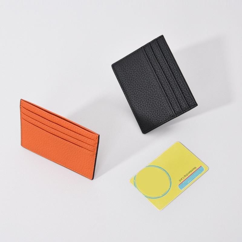 Ultra-Thin Genuine Leather Business Card Holder Compact Wallet Simple Design Top Layer Cowhide Single-Piece Card Sleeve High-End