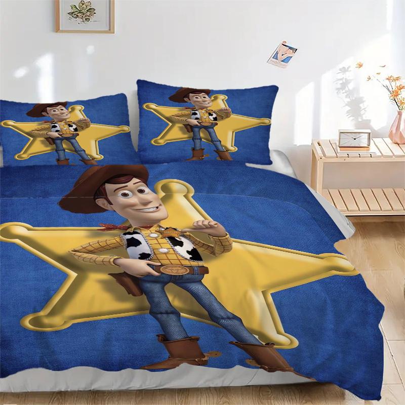 3pcs Star Woody Pattern Bedding Set, 1* Cover + 2*Pillowcases, Printed Bedding Set, Soft and Comfortable, Suitable for Bedroom D068