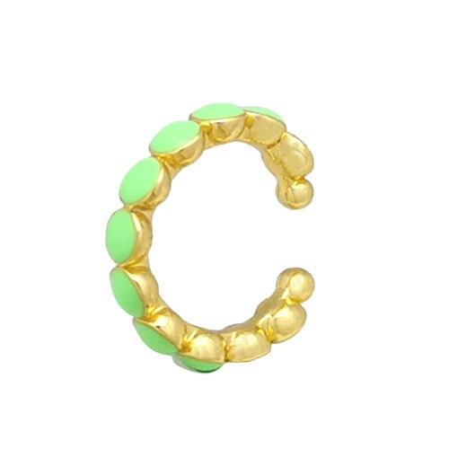 Single One Ear Cuff Neon Green Yellow Bright Fluorescent Jewelry Geometric Round U Clip On Earrings No Piercing Earcuff Aretes