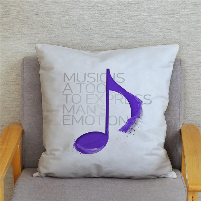 Home Decor Pillowcase Cartoon Sheet Music Printing Cushion Cover Bedroom  Living Room  Sofa Pillow Case