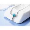 100% 925 Silver Blue Crystal Star Charm Pendant Necklace For Women Wedding Romantic Party Jewelry Choker Collar