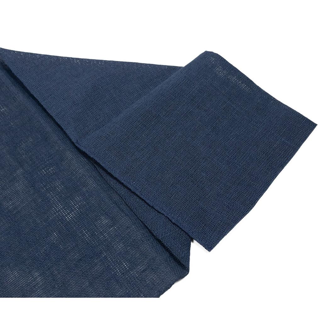 Hemp Nagoya Made In for Women X [KYOETSU] Obi, 8-inch Obi, Embroidered, Japan, (lily Navy)