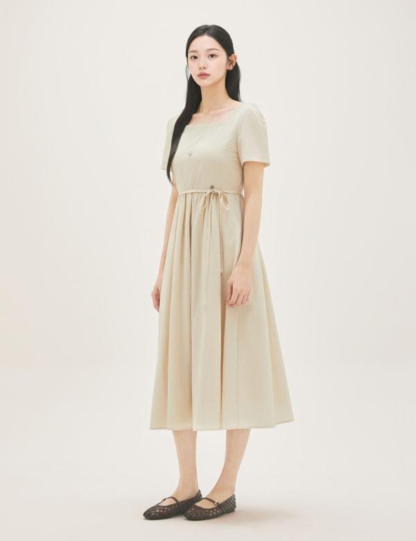Roem Square Neck Short Sleeve Dress Rmowg26Rt1