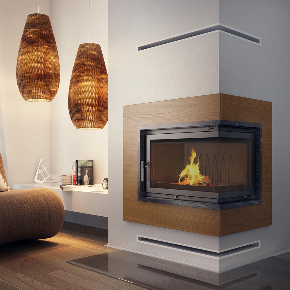 Cast Iron Fireplace KRATKI ZUZIA Right 15 kW Ø 200