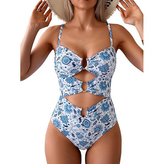 New swimsuit women's one-piece explosion sexy solid color bikini women's swimsuit