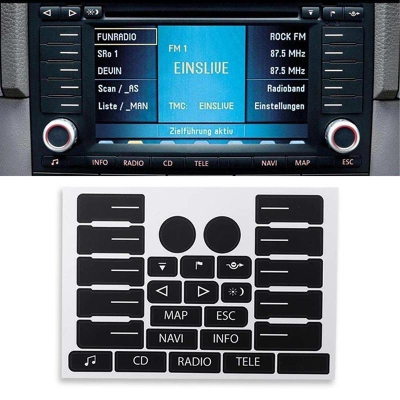 Naklejki Naprawcze do Przywracania Przycisków Wnętrza Samochodu do Wytartych Przycisków Deski Rozdzielczej Premium Naklejki PVC do Paneli Sterowania Pojazdu