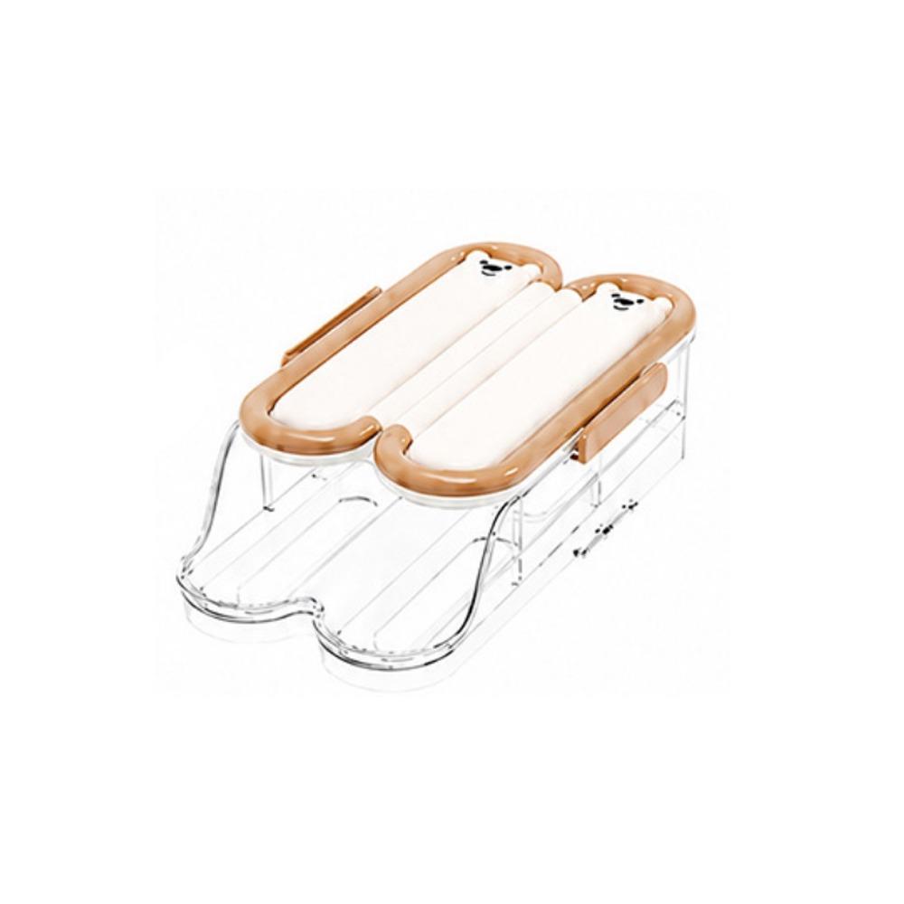 Transparent Egg Storage Box Large Capacity Refrigerator Egg Rack Refrigerator Storage Brown 1 Layer