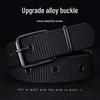 Men's Multi-Hole Military Canvas Leather Belt - Pin Buckle for Jeans & Work