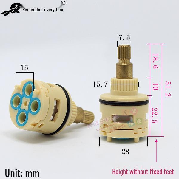 3/4-Hole Faucet Cartridge Valve Core, 3/4-Function Shower Bathtub Mixer Tap