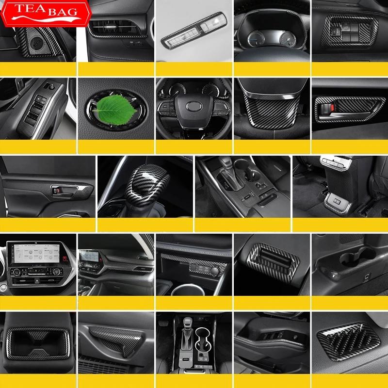 Pro Toyota Highlander XU70 Refit 2022 Carbon Fiber Interiérové Lišty Kryt Převodovky Rám Příslušenství Pro