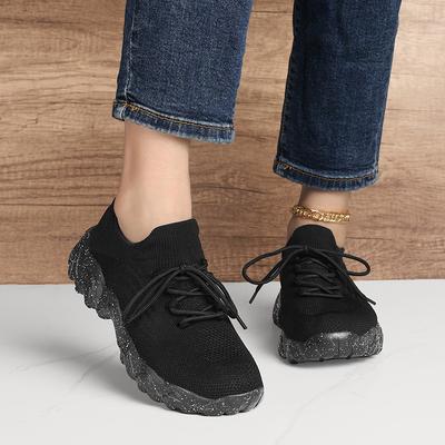 Casual sportieve dikke-zool fly-weave sneakers dagelijkse wandeling comfortabel en ademend lente, zomer en herfst grote maten