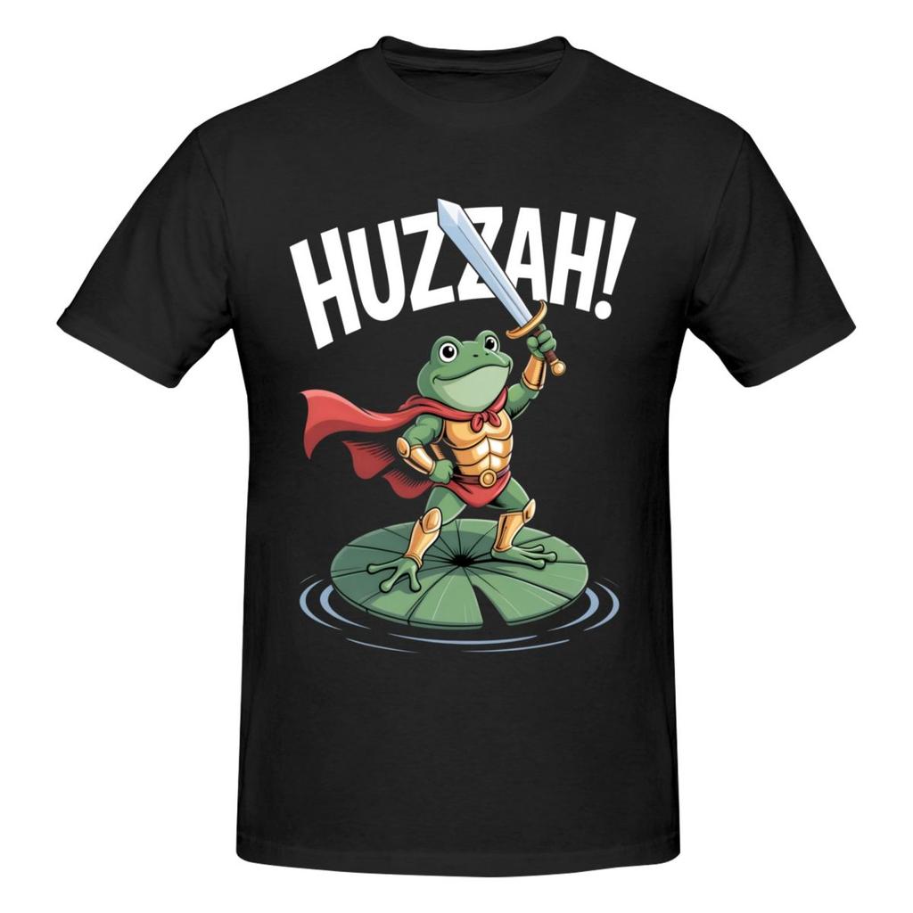 Unisex Huzzah Frog Samurai Awesome T Shirt Streetwear Cotton T Shirts For Unisex
