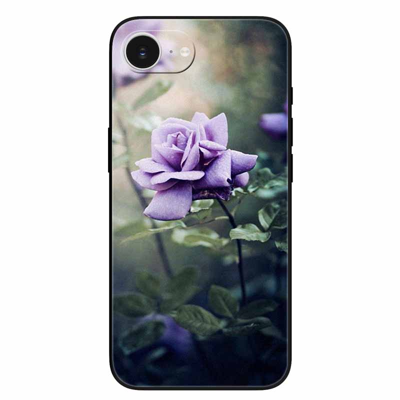 Schwarze Handyhülle Cover für Apple iPhone 16e Hüllen Gedruckte TPU Weiche Stoßfängerhülle für iPhone16e 16e 2025 Schutz Silikonhüllen