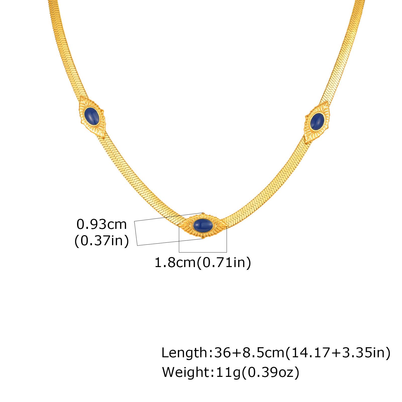 

Devil S Eye Stainless Steel Necklace Women S Vintage Versatile Blade Chain Plated 18K Gold Nc-2333 золотой