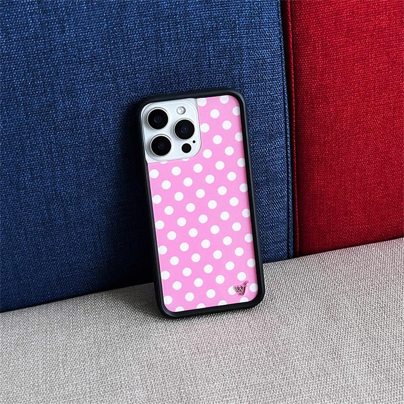 Wildblume süß Polka Dot Liebe kariert Handyhülle iPhone Für 17 13 Pro 14 15 Pro 14plus 16promax 12 17 Pro WF Acryl Rückseite