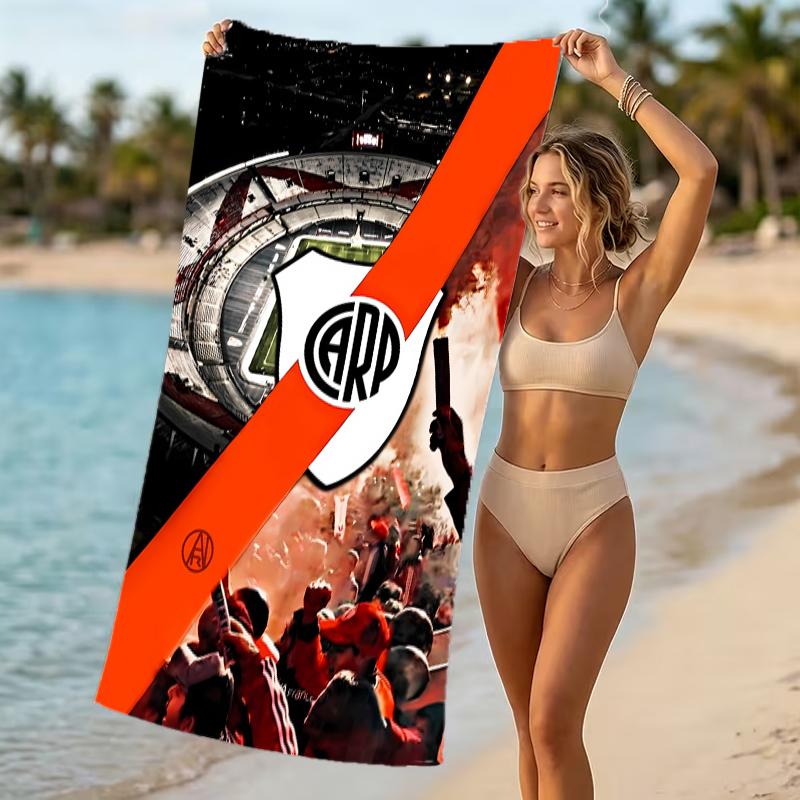 Beach Towel with Club Atlético River Plate Pattern - Soft,absorbent,machine Washable Lightweight&Modern,swimming,Travel Essentials