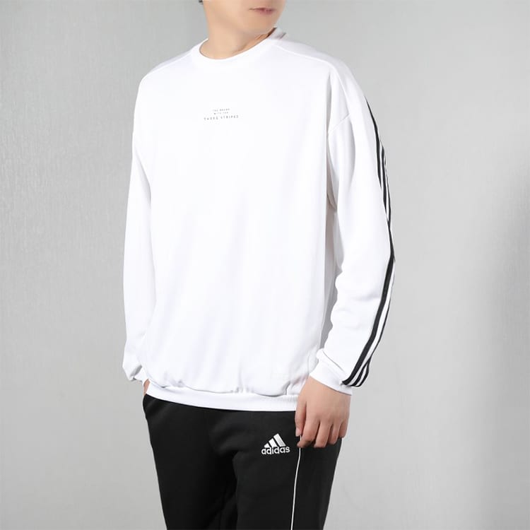 adidas Sweatshirts Men's White Crew Neck Moderate Regular FM5320