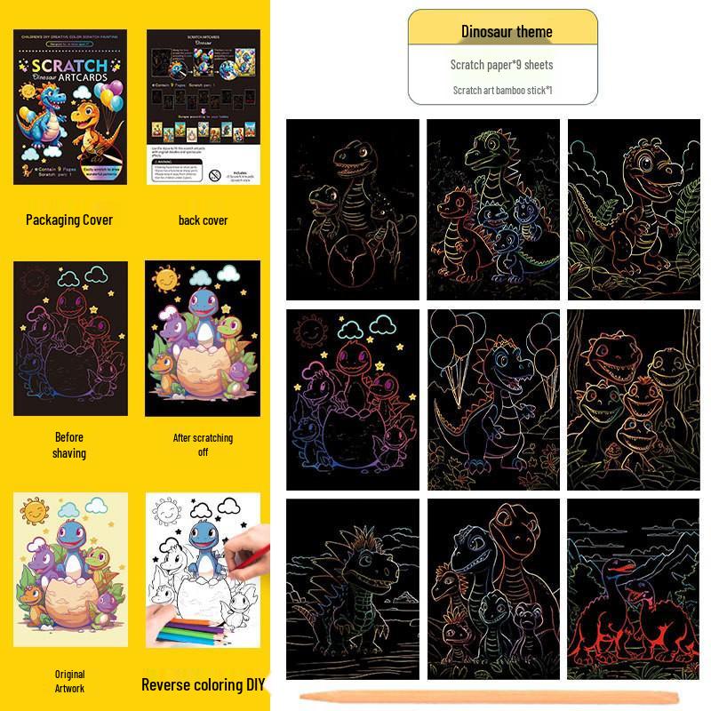 Children's Colorful DIY Scratch Art Book for Kindergarten Creativity