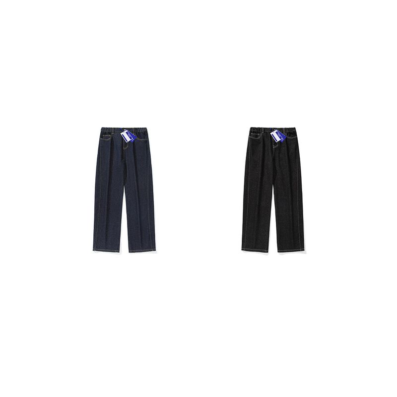 Wassup Heavy Weight Washed Straight-leg Loose Profile Denim Pants Men's Minimalist Retro Wide Leg Trendy Casual Pants