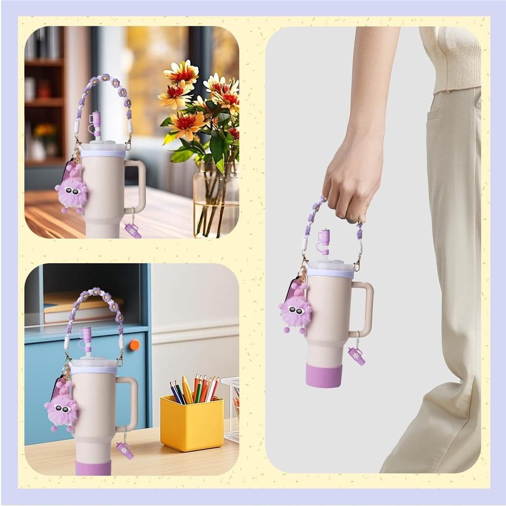 7-piece cup accessory set, water bottle handle strap, silicone straw cap, bottle rack, 30oz 40oz insulated cup keychain accessories