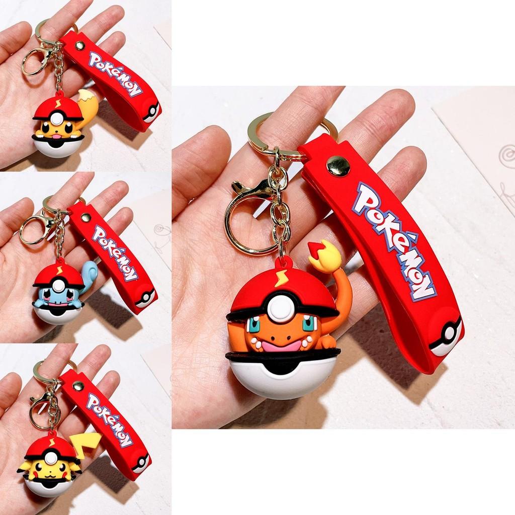 2024 Adorable Pikachu Pokeball Keychain Silicone Charm For Boys And Girls Gift