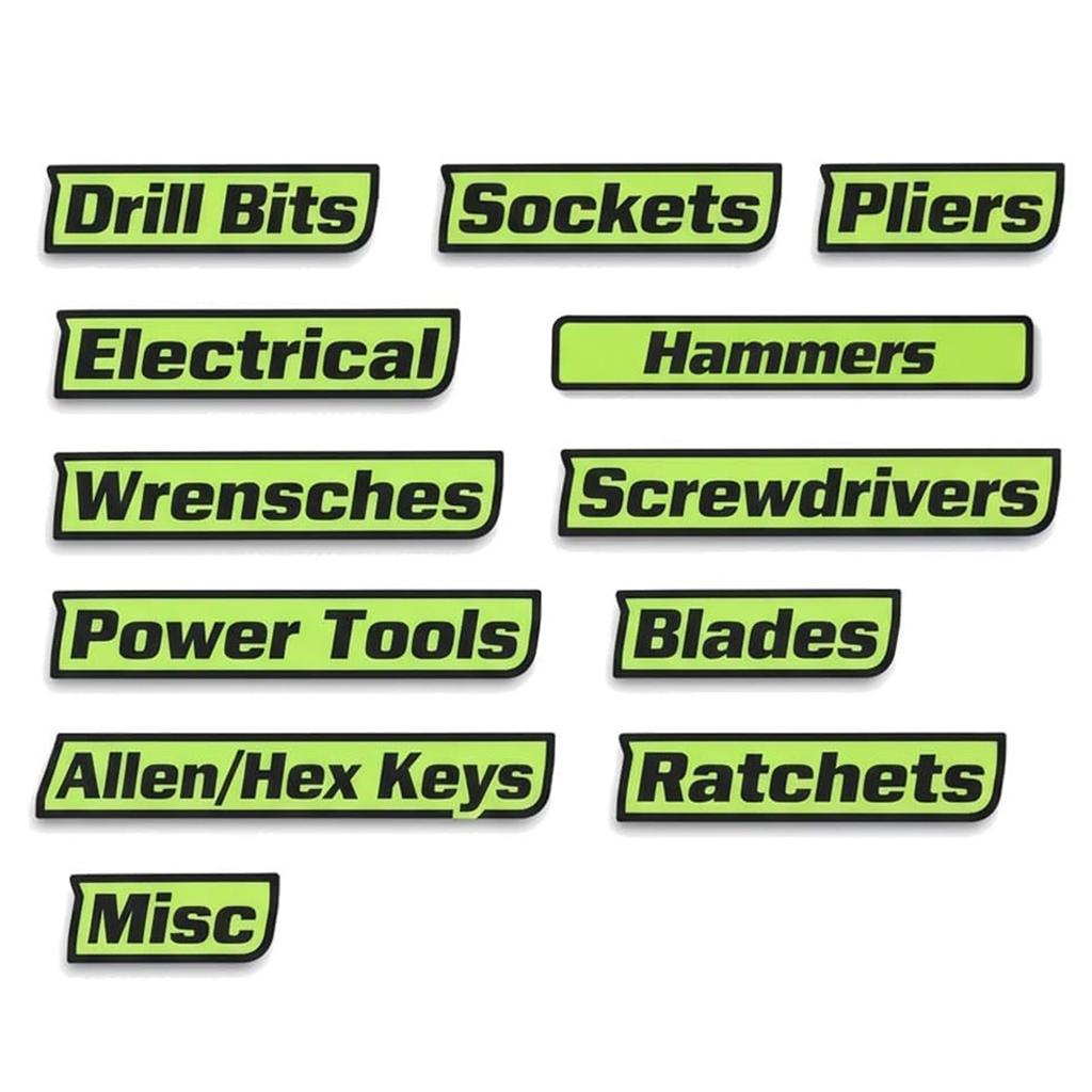 12 PCS Mini Reusable Toolbox Drawer Tags 3d Magnetic Drawers Organization Labels Badge Stickers Easy To Read Printing Steel Tool