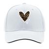 White Frame Leopard Print Heart Home Decor Hip Hop hat Fashion Outdoor Sports Sandwich Baseball Cap