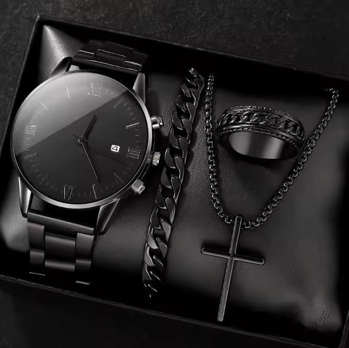 

New Suit Fashion Business Calendar Watch Men S Steel Belt Watch Watch Business Explosion Bracelet Men S Watch large price