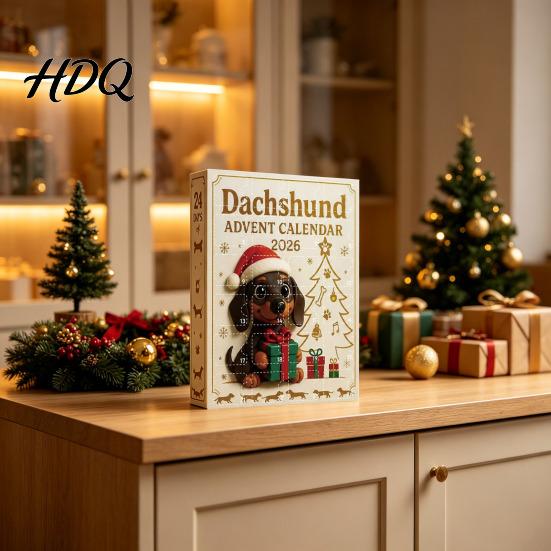Unique Christmas Collectibles 2026 Dachshund Advent Calendar 24 Days Dog Collectible Set Pcs Collector Items 2D Acrylic Holiday Figures Countdown
