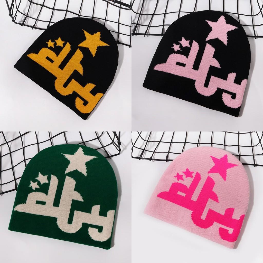 Knit Hat With Alphabet Pattern For Streetwear And Warmth In Autumn