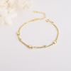 Sterling Silver Double-Layer Heart & Round Bead Bracelet - Japanese & Korean Style