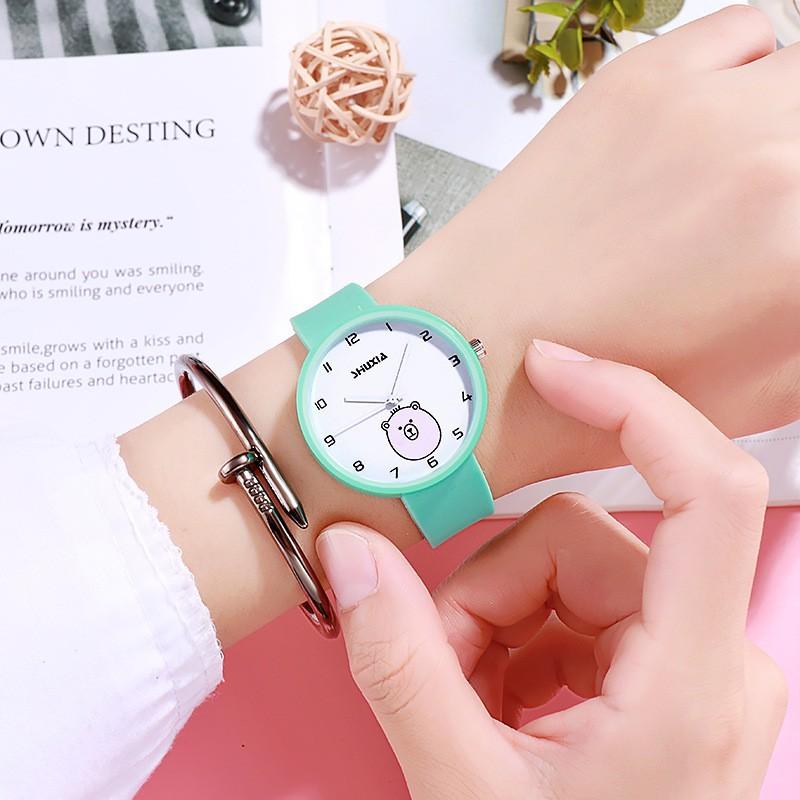 Children'S Watches For Students, Jelly Pink Quartz Watches For Junior High School Students, Starting With Silicone Straps