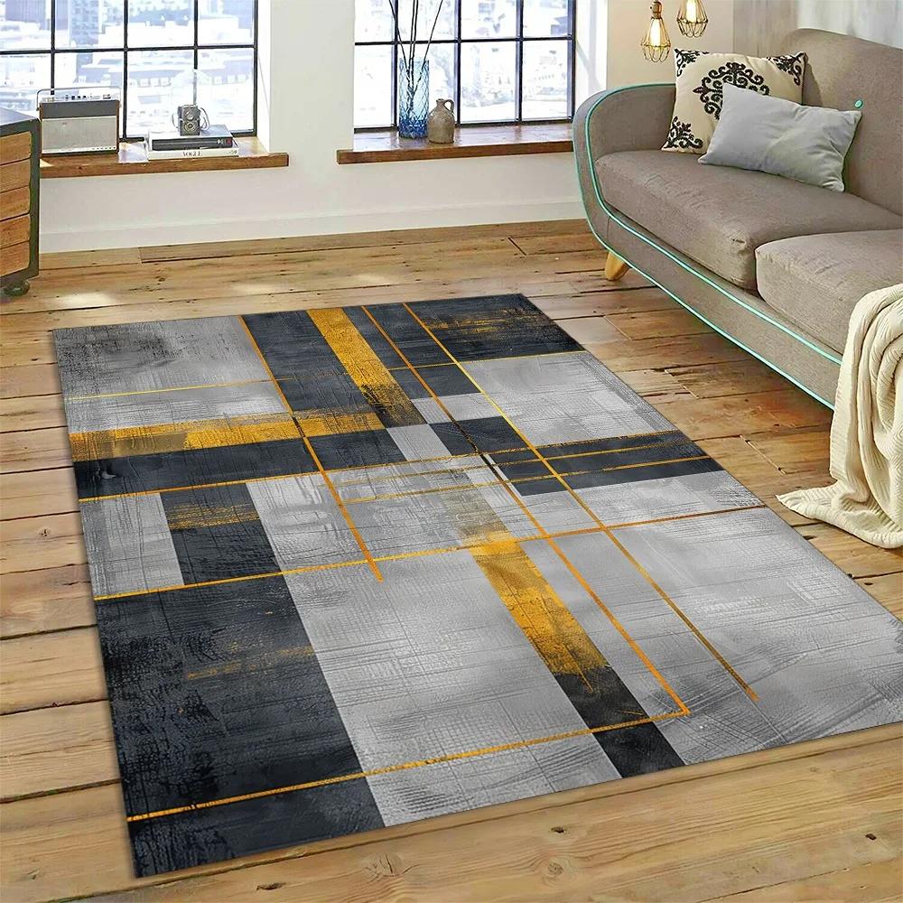 3D Bohémský Abstraktní Moderní Umění Geometrie 27 Styl Nový Koberec pro Obývací Pokoj Ložnici Domácí Dekorace Pohovky, Protiskluzová Podložka na Podlahu