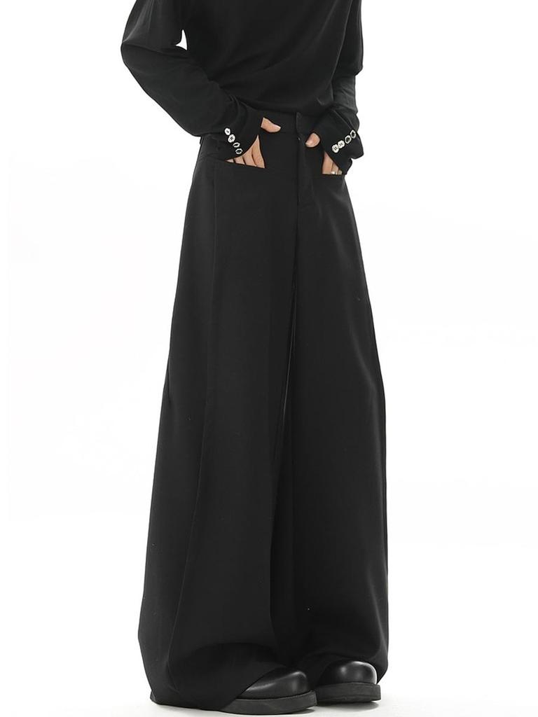 Women's Suit Pants Casual High Waist Straight Wide Leg Trousers Baggy Y2k Pants Vintage Style Clothing Spring Summer