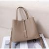 Borsa a spalla da donna in pelle bovina di grande capacità, borsa tote semplice alla moda da donna, pratica borsa da pendolare multi-scomparto