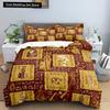 Ancient Egypt Pharaoh King Queen Duvet Cover African Egyptian Style Bedding Set for Teens Adults Black Tribe Ethnic Quilt Cover