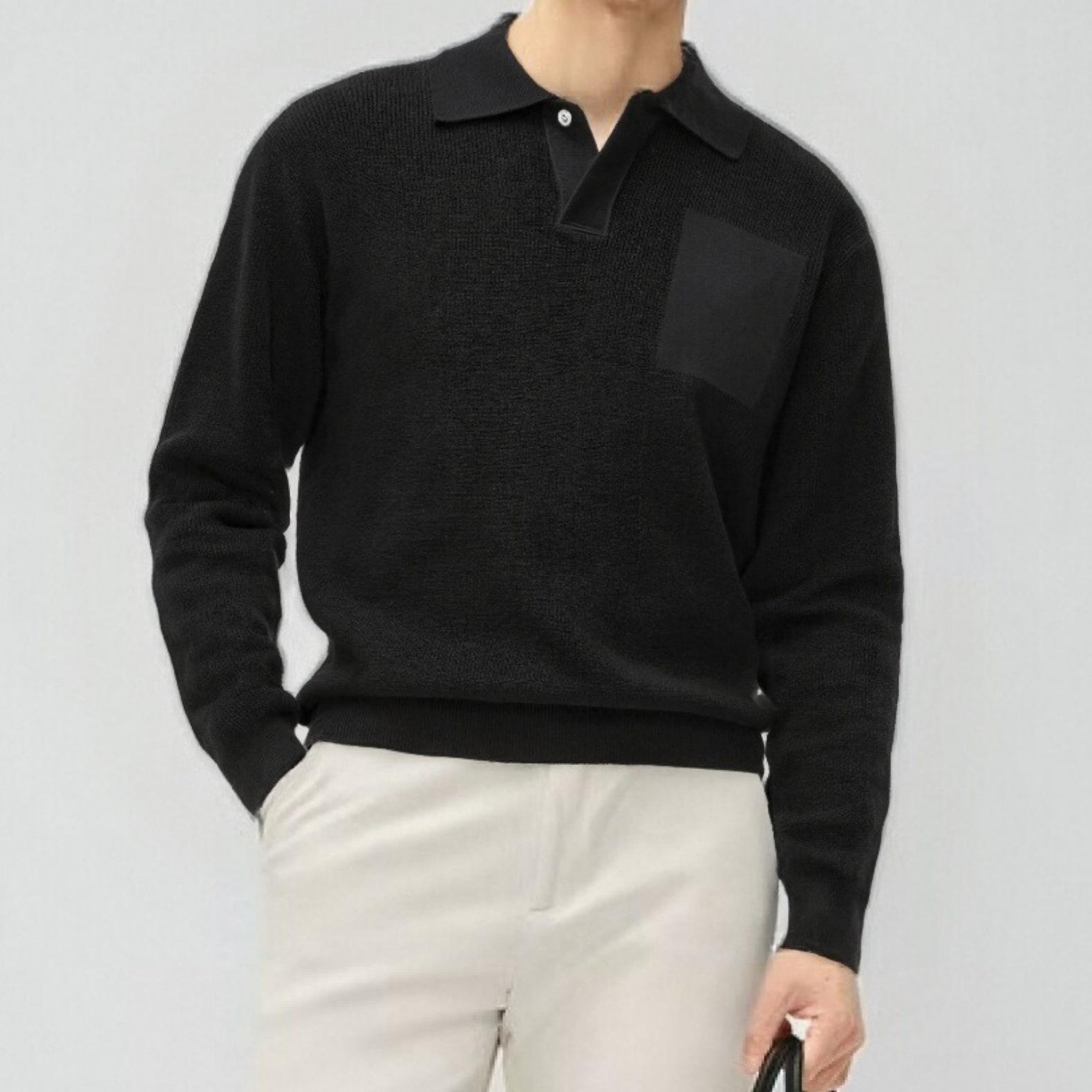 Men s Luxury Old Money Style Polo Sweater - Autumn/Winter Collection XXXL (180-200 jin)