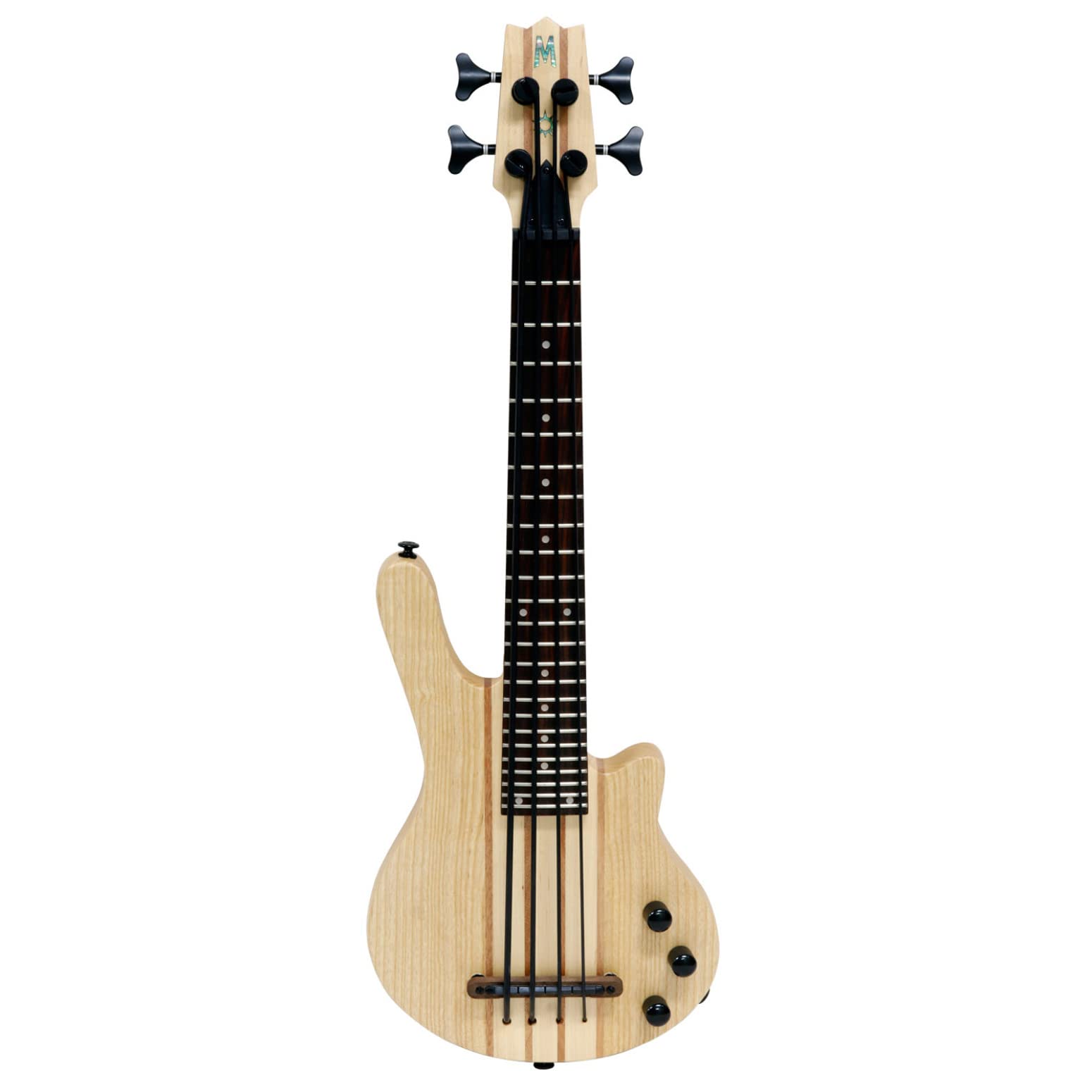 

MAHALO Solid Body Ukulele Base American Ash Wood with Pickup MEB1PRO NAT