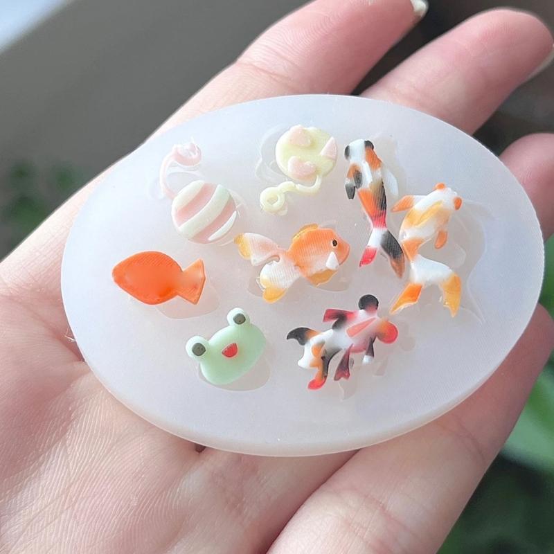 Flexible Silikonform für DIY-Bastelarbeiten Leicht zu reinigen Epoxidharzformen Fisch-/Korallenförmige Schmuckdekorationen Herstellungsform