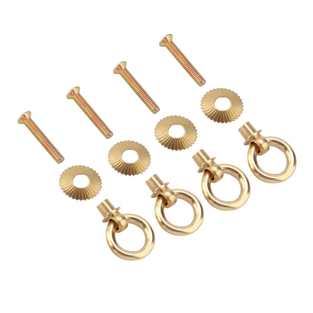 4pcs pack Mini Simple Vintage Pull Rings Cosmetic Case Jewelry Box Attachment Handle