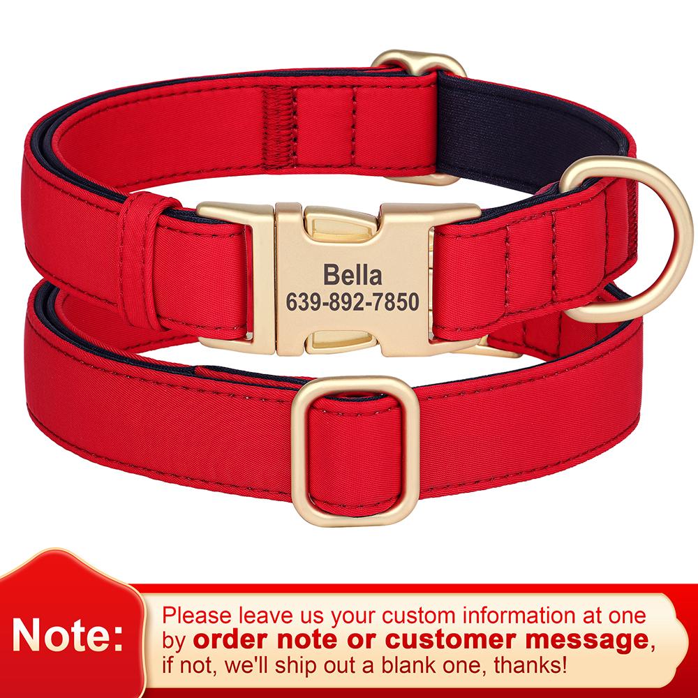 Personalized Nylon Dog Collar Waterproof Pet Collars With Customized Buckle for Small Medium Large Dogs Labrador Free DIY Name