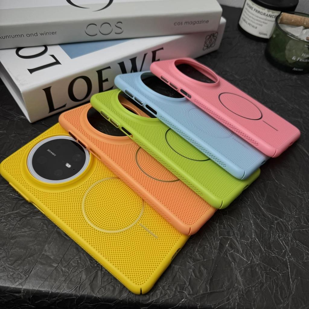 Applicable to Huawei Mate70Pro breathable heat dissipation honeycomb hole magnetic mobile phone case Pura70 all-inclusive PC protective case