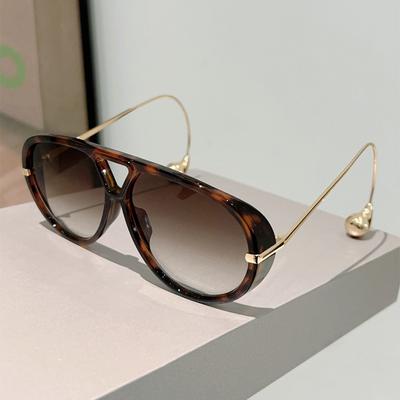Luxury Brand Designer Oversized Pilot Sunglasses Vintage Punk Double Bridge Eyeglasses For Women Men