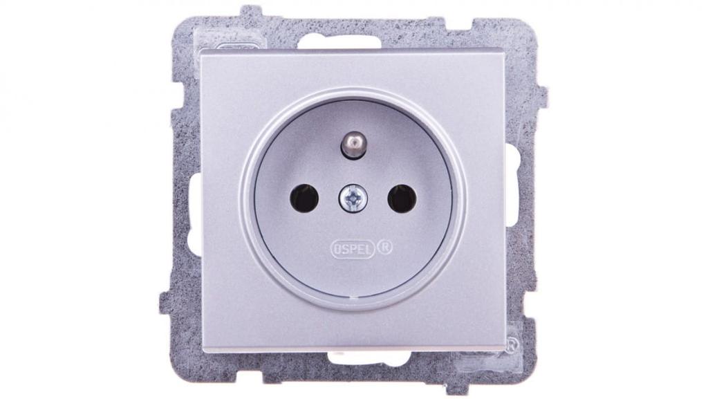 Sonata Single Socket Z/U Silver Matt Gp-1Rz//38